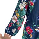 Johnny Was  Evelyn Silk Sleep Robe Floral Print Cozy Navy Blue Size XS Photo 8