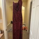 Windsor Burgundy One-Shoulder Sequin Dress Photo 2