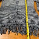Isaac Mizrahi  Sweater Mixed Stitch Oversized Fringe Cardigan Pockets, Size XS Photo 9