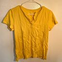 kim rogers  Split Neck T-Shirt Pale Yellow Photo 0