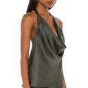 Cami NYC  Jackie Cami in Thyme Green Small Womens Silk Satin Halter Top Photo 2