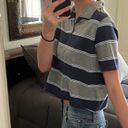 Arizona Jean Company Striped Polo Tee Crop Top Photo 1