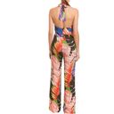 Natori Josie by  NWT Black Leaf Halter Jumpsuit size 16 floral colorful women’s Photo 1