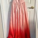 Lee 🆕 SAU  Teigen Gradient Duchess Satin Strapless Gown in Blush Red Ombre Sz 0 Photo 0