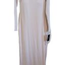 Klassy Network  Crew Neck Long Sleeve Ribbed Maxi Dress Cream White Size Medium Photo 1