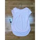 Premise New  Silver Peony Short Sleeve Top Womens M Pink Satin Trim Round Neck Photo 4