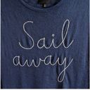 W5  Anthropologie Short Sleeve Navy Blue Sail Away T-Shirt Top Womens Sz M Photo 2