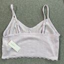 American Eagle  Lace Trim Bralette Size Medium Light Purple Knit Comfort New Photo 7