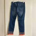 Crown & Ivy NWOT  Straight Leg Jeans with Design on bottom size 4 Photo 2