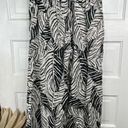 Cynthia Rowley  Women's Ivory and Black Leaf Print Wide Leg Linen Pants Size M Photo 2