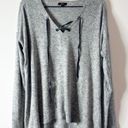 Rails  Leigh lace up grey sweater medium oversized Photo 1
