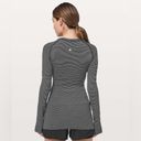 Lululemon  | Swiftly Tech Long Sleeve Crewneck Striped Active Tee Black/White 10 Photo 1