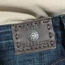 Antik Denim Distressed Embroidered Pocket Flared Leg Jeans Photo 5