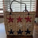 Sonoma patriotic straw bag, red, white & blue sequin embellished stars Photo 6