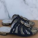 Miu Miu women’s navy suede and snakeskin embellished thong sandal IT 37 US 7 Photo 4