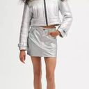 Coach Metallic Silver Leather Mini Skirt Photo 1