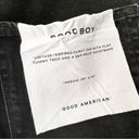 Good American  NWT Black Good Boy Straight Leg Denim Jeans Busted Knee 6/28 Photo 8