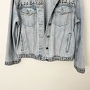 Good American [] Light Wash Studded Distressed Oversized Denim Jacket Sz Large L Photo 7