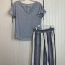 Madewell  & Cloth & Stone Wide Leg Cropped Pants & Sundrift Ruffle Top Size S Photo 0