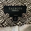 Talbots Brown & White Print 3/4 Sleeve Single Button Blazer Size 10 Photo 10