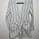 L'Academie  Revolve The Meadow Dress Striped White Gray Long Sleeve  Size S Photo 0