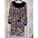 Tiana B Women's  Black Multi Sheath Stretch Shift Dress Boho Geometric Size Large Photo 6