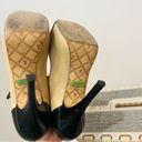 L.A.M.B. Tan & Black Leather Lace Up Peep Toe Platform Heels Womens Sz 7.5 Photo 11