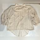 Habitual  Women’s Tan Beige Long Sleeve Sheer Front Knot Blouse Small Photo 6