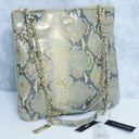 DKNY NEW  Gold Python Snakeskin LEATHER HANDBAG Shoulder Crossbody Chain Purse Photo 5