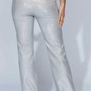 Meshki Silver Glitter High Waisted Straight Leg Pants  Photo 1