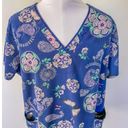 Healing Hands Premiere By  Butterfly Print Medical Scrubs Top - Size XL Photo 1