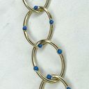 Coldwater Creek  Gold Tone Blue Studded Chain Link Necklace Photo 9