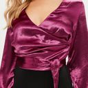 Missguided NWT  Pink Satin Wrap Blouse Photo 3