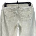 Chico's Chico’s Platinum SZ 1 (8) Crop Jeans Mid-Rise Stretch Pockets Beige Stonewash Photo 4