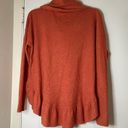 Anthropologie  Maeve Addie Ruffled Hacci Orange cowl neck Sweater size XS Photo 5