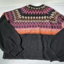 Band of Gypsies  Black Purple Fair Isle Pattern Knit Melaina Sweater Size Small Photo 9