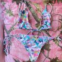 vintage y2k multicolor bikini set watercolor pattern strappy Photo 1