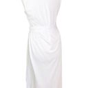 Vince  Sleeveless Pima Cotton Midi Faux Wrap 
Dress In Optic White Size L NWT Photo 2