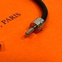 Hermès Black Viviride Fantasy Leather Bangle Heart Cadena Silver Hardware Bracelet Photo 5