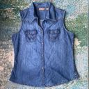 Wrangler Vintage  sleeveless denim studded button down shirt, size large Photo 0