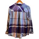 Christopher & Banks  Purple/White/Gray Button-down Shirt Size L Photo 1