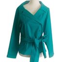 Doncaster  Kelly Green Tie Waist Blazer Double Breasted size 8 Cotton Blend Photo 8