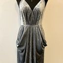 BCBGeneration EUC  Crushed Velvet Racerback Midi in Grey Frost Size Small Photo 0