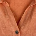 NEW PBJ Blues Orange Acid Wash Denim Collar Button Front Tunic Sweater Large Photo 4