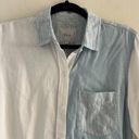 Rails NEW  Ingrid Raw Button Down Shirt Size Small Patch Work Blue White Women's Photo 5