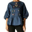 Hidden Alley  size large blue Bohemian blouse Photo 0