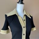 Tommy Hilfiger TOMMY X ZENDAYA | Black Metallic Gold Luxury Wool Button Down Cardigan Sz 4 Photo 2