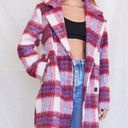 Forever 21 Red White Blue Plaid Double-Breasted Coat Jacket Photo 1