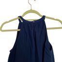 Loft  Navy Blue Embroidered Sleeveless Blouse Sz M Photo 5