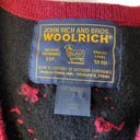 Woolrich Vintage  Black Red Wool Snowflake Sweater Vest Large Photo 2